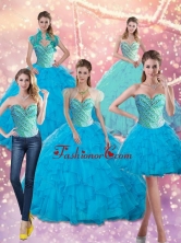 Classical Baby Blue Beading and Ruffles Sweetheart 15 Quinceanera Dresses for 2015 SJQDDT14001FOR