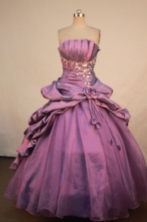 Elegant Ball Gown Strapless Floor-length Quinceanera Dresses Appliques Style FA-Z-0301