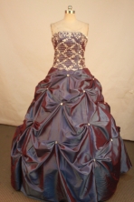 Exclusive ball gown strapless floor-length taffeta beading quinceanera dresses FA-X-082