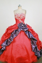 Fashionable Ball Gown Strapless Floor-Length Red Beading and Appliques Quinceanera Dresses Style FA-S-300