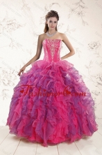 Fashionable Multi Color Ruffles and Appliques Quince Dresses XFNAO060TZFXFOR