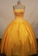 Gorgeous Ball Gown Strap Floor-length Quinceanera Dresses Appliques Style FA-Z-0280