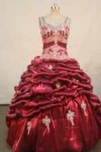 Gorgeous Ball Gown Strap Floor-length Quinceanera Dresses Appliques with Beading Style FA-Z-0220