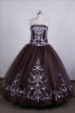 Luxurious Ball gown Strapless Floor-length Quinceanera Dresses Style FA-C-040