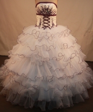 Luxurious ball gown strapless chapel quinceanera dresses Style X0424112