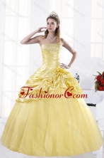 Most Popular Strapless Beading Quinceanera Dresses for 2015 XFNAO214TZFXFOR