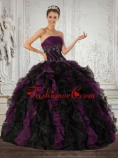 Strapless Multi Color Quinceanera Dress with Ruffles and Embroidery QDZY027TZFXFOR