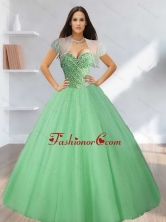 Sweetheart Beading Tulle 15 Quinceanera Dresses in Light Green SJQDDT12002-1FOR