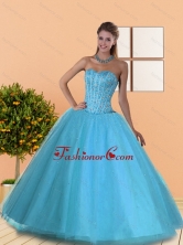The Most Popular Beading Sweetheart Blue 15 Quinceanera Dresses QDDTD30002FOR