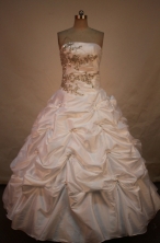Wonderful Ball gown Strapless Floor-length Quinceanera Dresses Style FA-W-264