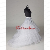 Hot Selling Organza A Line Sweep Train White Petticoat ACCPTI016FOR