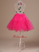 Perfect Hot Pink Organza Mini Length Girls Petticoat ACP019FOR