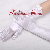 Satin Elbow Length Fingertips Bridal Gloves With Bow ACCGL13FOR