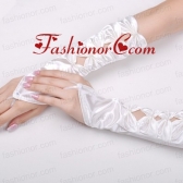 Unique Satin Fingerless Elbow Length Bridal Gloves With Butterfly-Shaped Flowers ACCGL15FOR