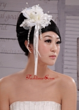 2013 Headpieces Girl White Pearl Flower Bud Silk Hair Hoop XTH049FOR