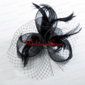 2014 Fashionable Tulle Black Net Yarn Briadl Hat ACCHP079FOR