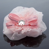2014 Lace and Tulle Pink Hair Ornament with Rhinestone ACCHP074FOR
