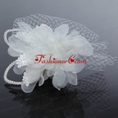 2014 Romantic Feather Pearl Tulle White Fascinators ACCHP035FOR