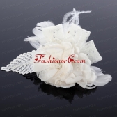 2014 Spring  White Tulle Fascinators with Imitation Pearls ACCHP009FOR