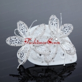 2014 White Cheap Lace Hair Flowers with Rhinestone ACCHP042FOR