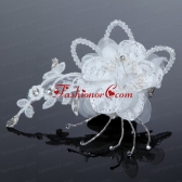 2014 White Pearl Lace and Feather Tulle Fascinators ACCHP051FOR