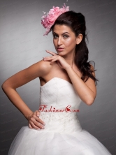 Baby Pink Hand Made Flowers Lace Net Yarn Bridal Fascinators JDZH021FOR