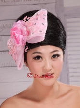 Baby Pink Lace and Rhinestones Decorate Elegant Headpieces For Party  XTH076FOR