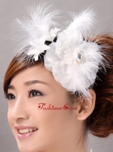 Beautiful Feather Flower Hairpin Wedding and Outdoor Organza Fascinators TH074FOR