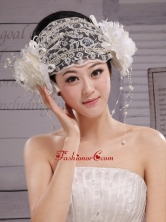 Beautiful Lace Hat Hair Ornament Headpieces Inexpensive Bridal For Party XTH054FOR