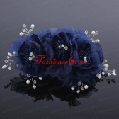 Beautiful Rhinestone Pearl Chiffon White Hair Flowers ACCHP015FOR