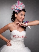 Beautiful Tulle Hand Made Flowers Colorful Headpieces and Wrist Corsage JDZH030FOR