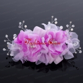 Beautiful Tulle Lilac 2014 Hair Flower with Rhinestone ACCHP023FOR