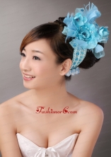 Blue Feather Chiffon Net Flower For Party  TH053FOR