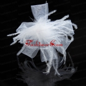 Cheap White Tulle Elegant Feather Fascinators  ACCHP087FOR