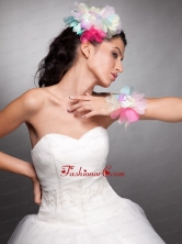 Colorful Organza Hand Made Flower Headpieces Wrist Corsage JDZH023FOR