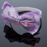 Cute Lavender Bowknot Hairpins Birdcage Veils with Beading ACCHP070FOR