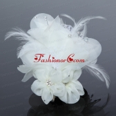 Elegant Apple Green Feather and Tulle Imitation Pearls Fascinators ACCHP048FOR