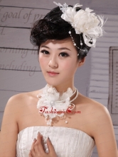 Elegant Tulle Silk Ribbon Feather Flower Hairpin Special Occasion and Wedding XTH013FOR