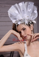 Exclusive Tulle Rhinestones Hand Made Flowers Hair Combs XTH103FOR