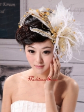 Exquisite Tulle Feather Flower Hairpin Wedding and Outdoor XTH004FOR