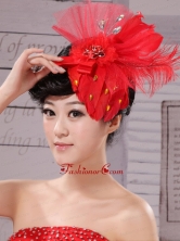 Fascinators Chiffon and Net Red Outdoor and Special Occasion XTH016FOR