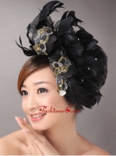 Feathers Over Headpiece and Appliques In Net TH065FOR