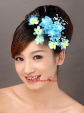 Fully Handmade Blue Organza Imitation Pearls Fascinators TH017FOR