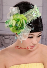 Green And Fresh Small Laurie Flowers Beading Fascinators For Party XTH100FOR