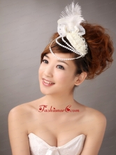 Hairpins Birdcage Veils Feather White Organza Special Occasion and Outdoor TH075FOR