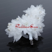 Imitation Pearls Tulle Outdoor Hair Ornament in Red ACCHP034FOR