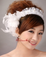 Imitation Pearls White Organza Womens Fascinators TH076FOR