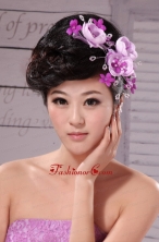 Lavender Beading and Hand Made Flowers Lovely Headpieces XTH040FOR