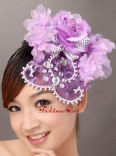 Lavender Organza Rhinestone Wedding Fascinators TH001FOR