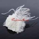 Lovely Lace Feather and Lace Outdoor Fascinators with Imitation Pearls ACCHP010FOR